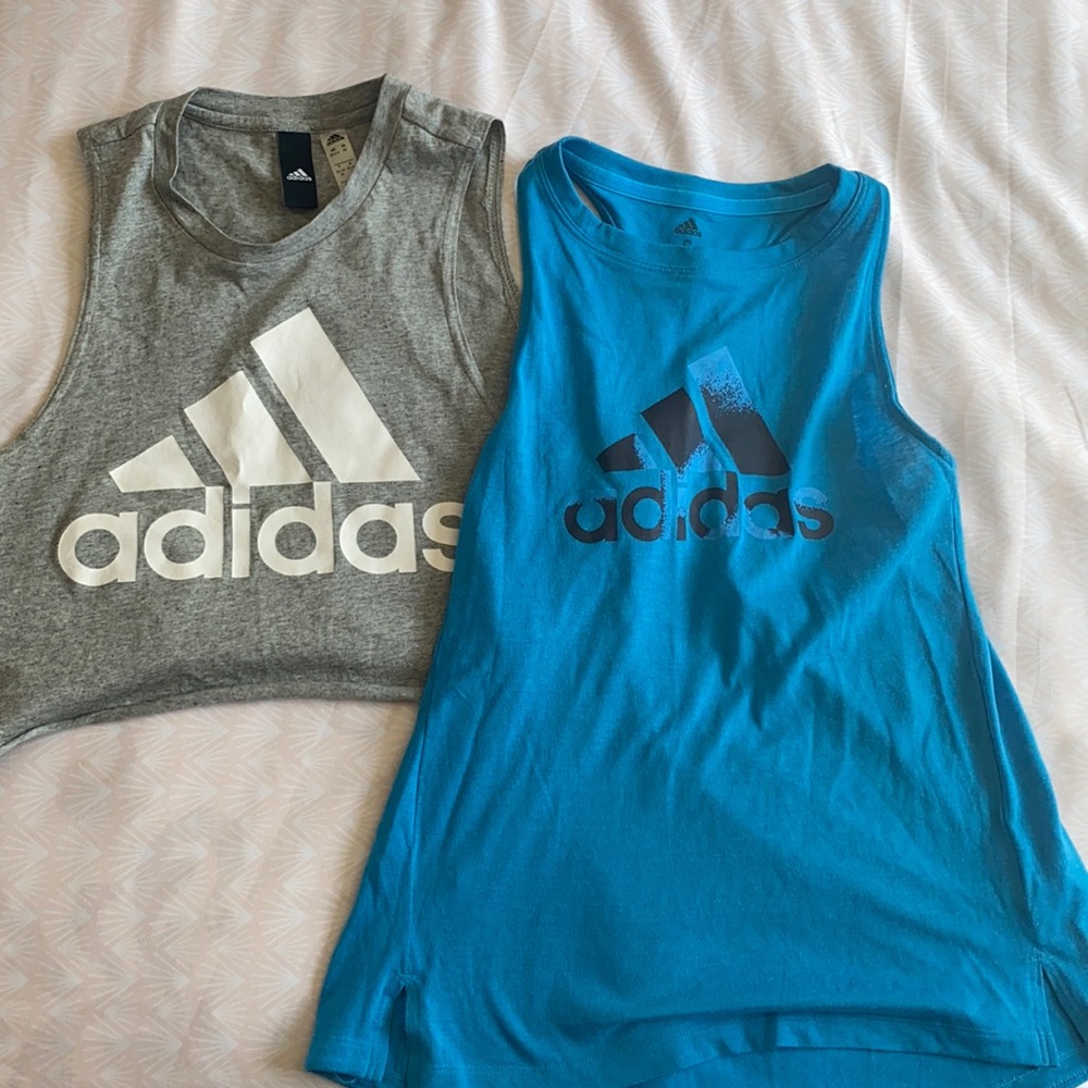 2 adidas athletic tank tops